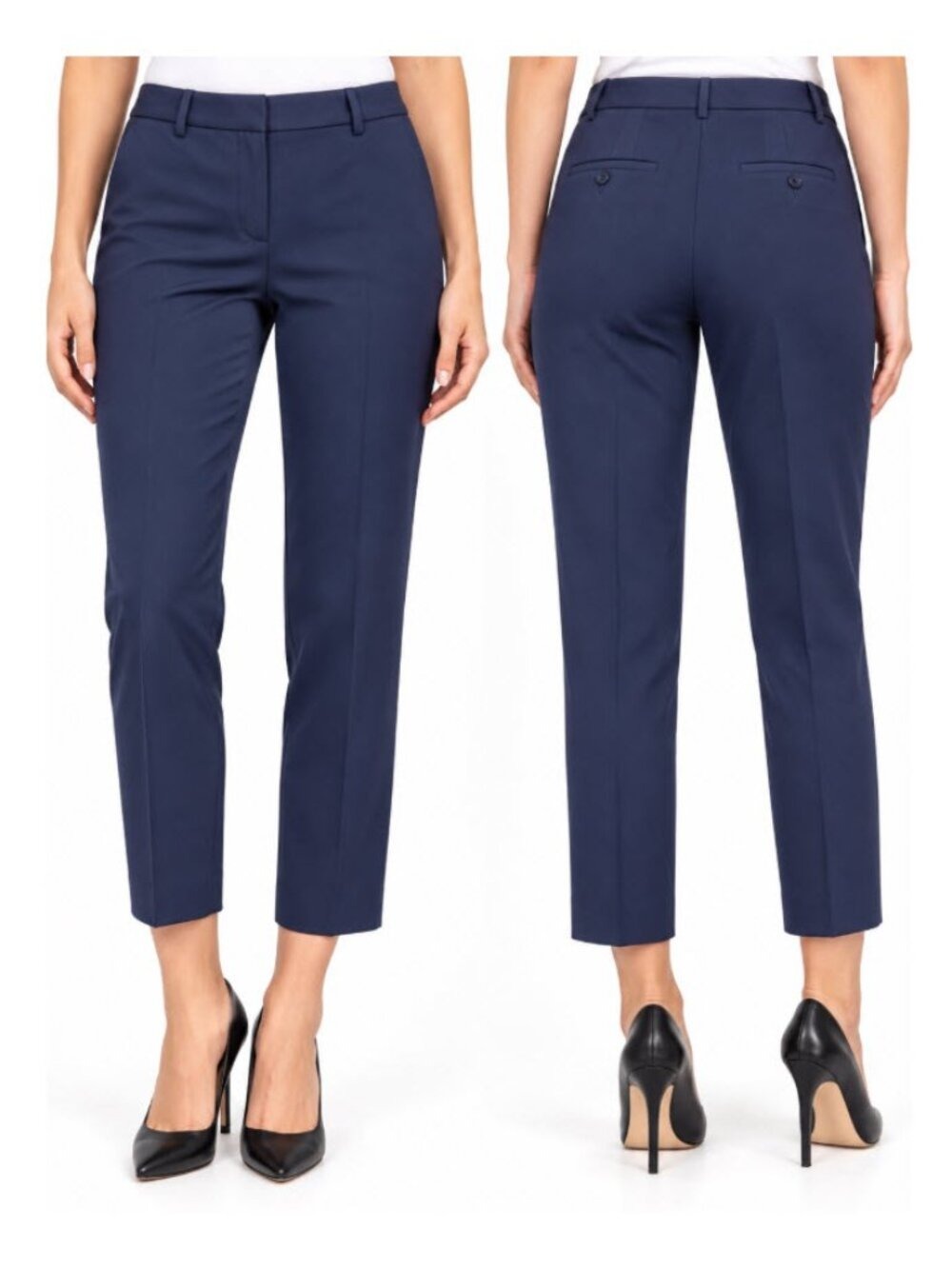 Theory Treeca 2 Navy Blue Straight Leg Wool Pants Size 6